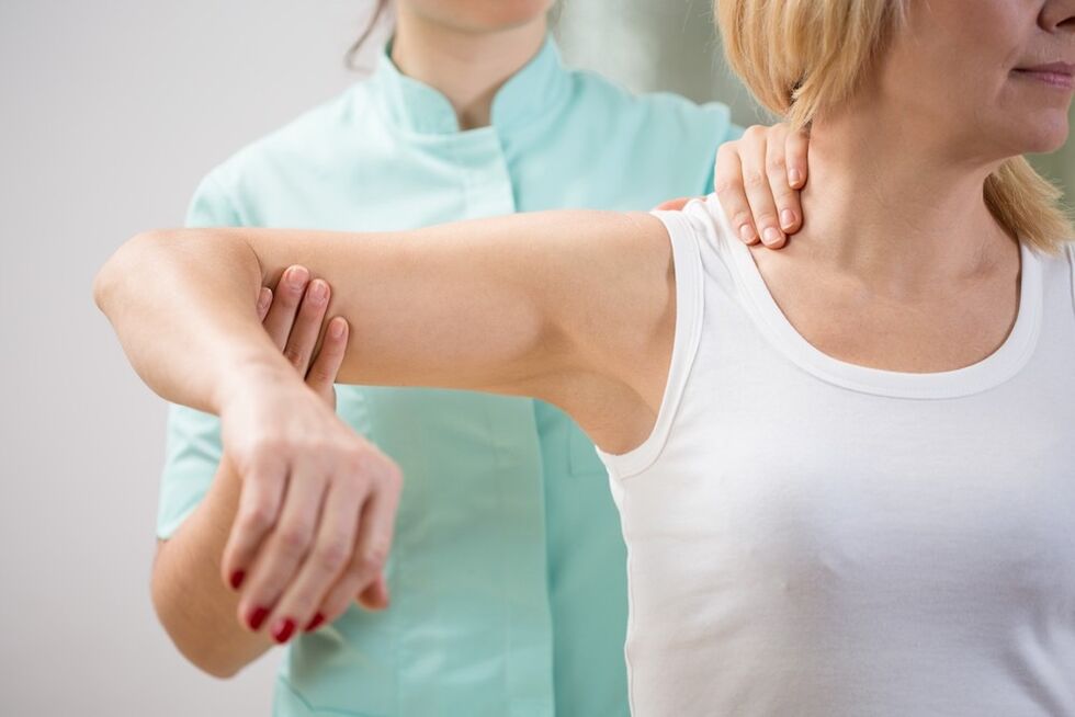 examination by a doctor with cervical osteochondrosis